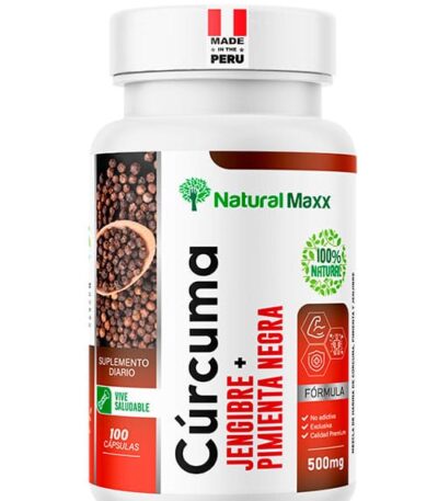 Naturalmaxx®Curcuma + piemienta negra + jenjibre 100 capsulas
