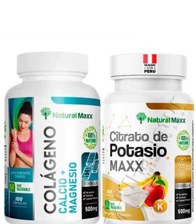 Pack Duo Colageno Calcio magnesio + Citrato de Potasio 100 capsulas Naturalmaxx®