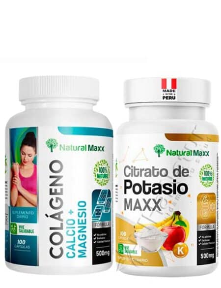 Pack Duo Colageno Calcio magnesio + Citrato de Potasio 100 capsulas Naturalmaxx®