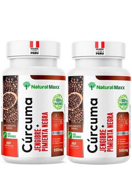 Pack Duo Curcuma + pimienta y jenjibre 100 capsulas Naturalmaxx®